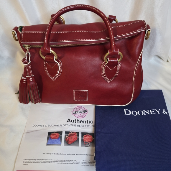 Dooney & Bourke Handbags - Dooney & Bourke Red Leather Satchel